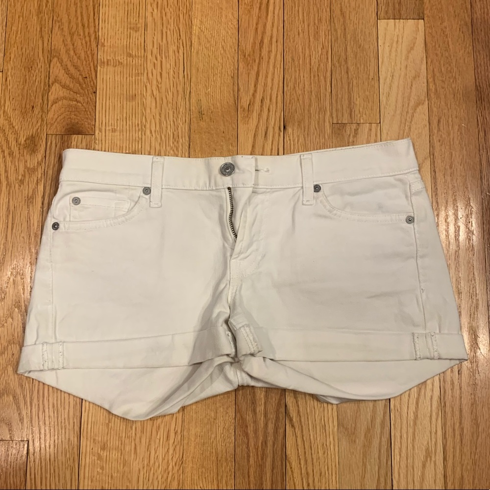 7 For All Mankind White Jean Shorts